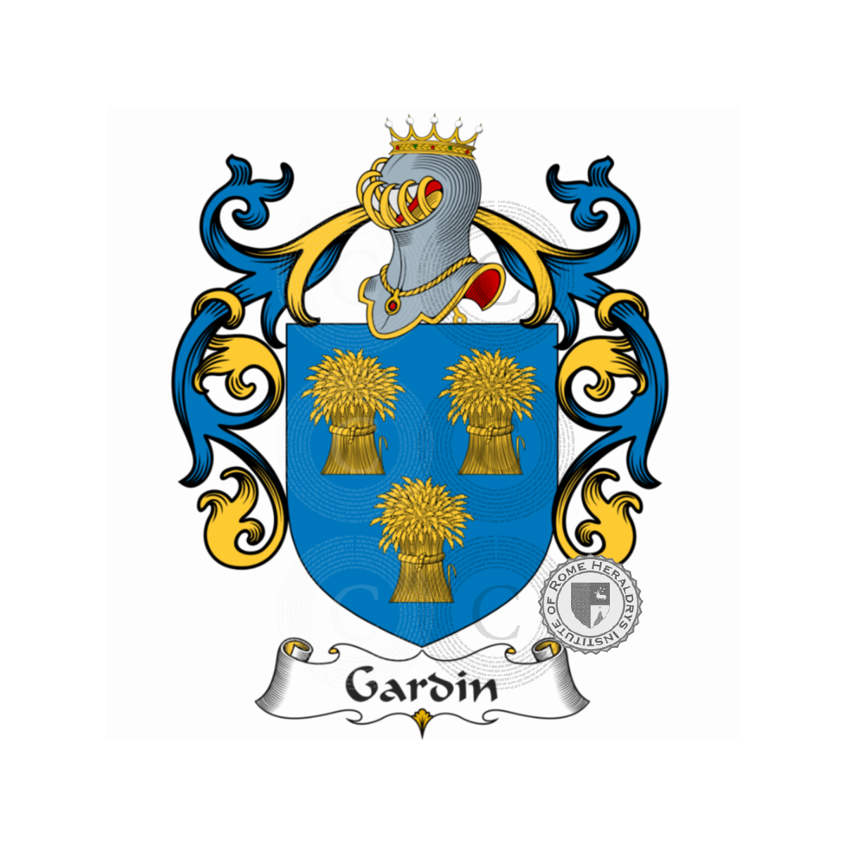 Brasão da famíliaGardin de Boishamon, du Gardin,Gardi,Gardin de Boishamon,Gardin de Lapillardière