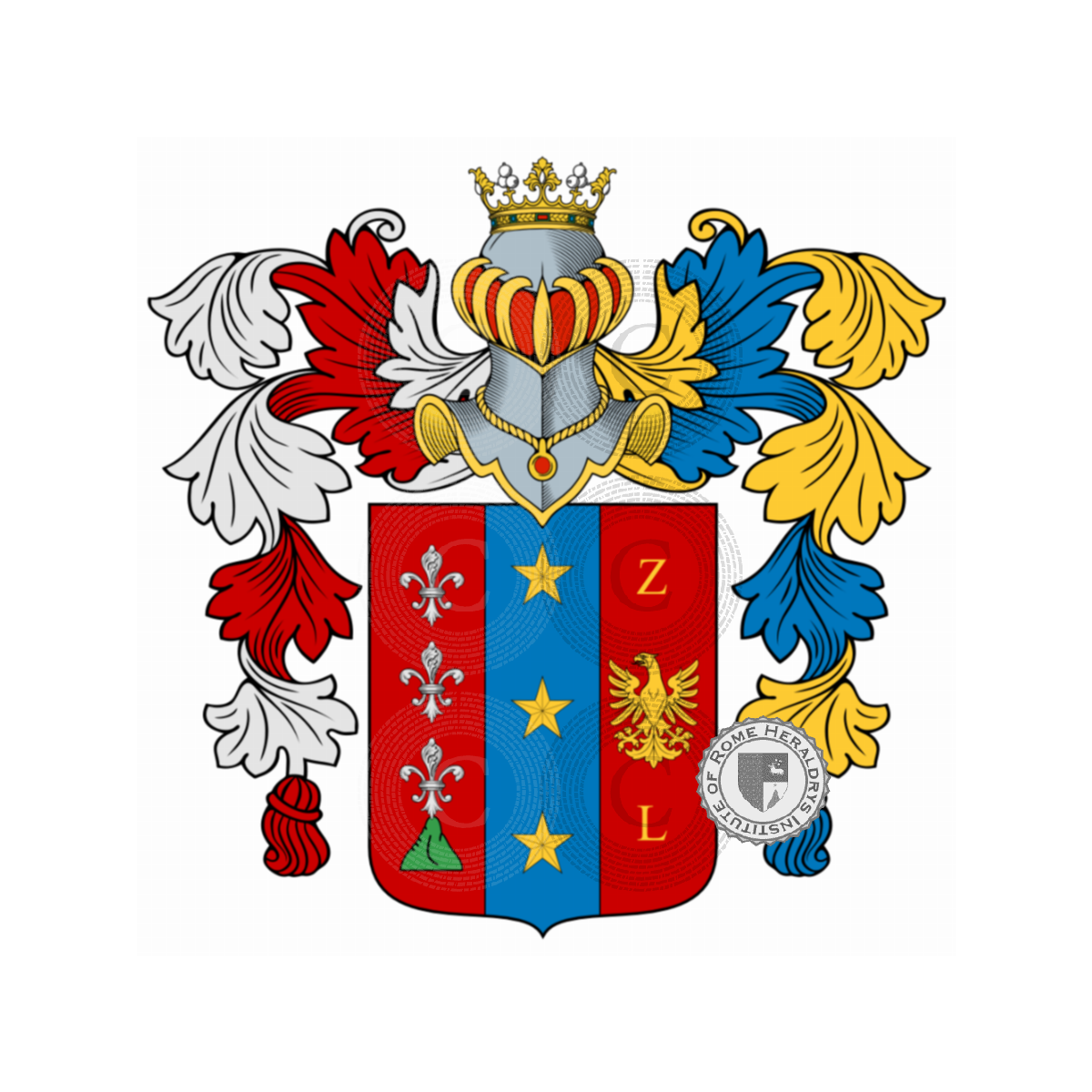 Coat of arms of familyZanelli, Zanella,Zanetti