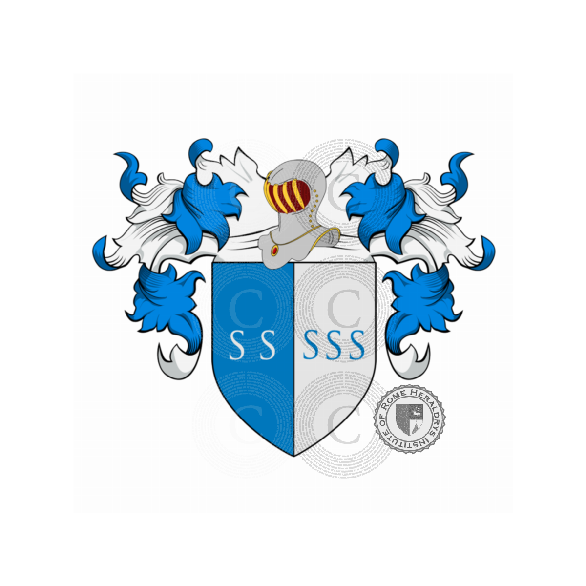 Escudo de la familiaSanti (Bergamo), da Pozzolatico,de Sanctis,di Santo,Sante,Santi dalle Capanne,Santo