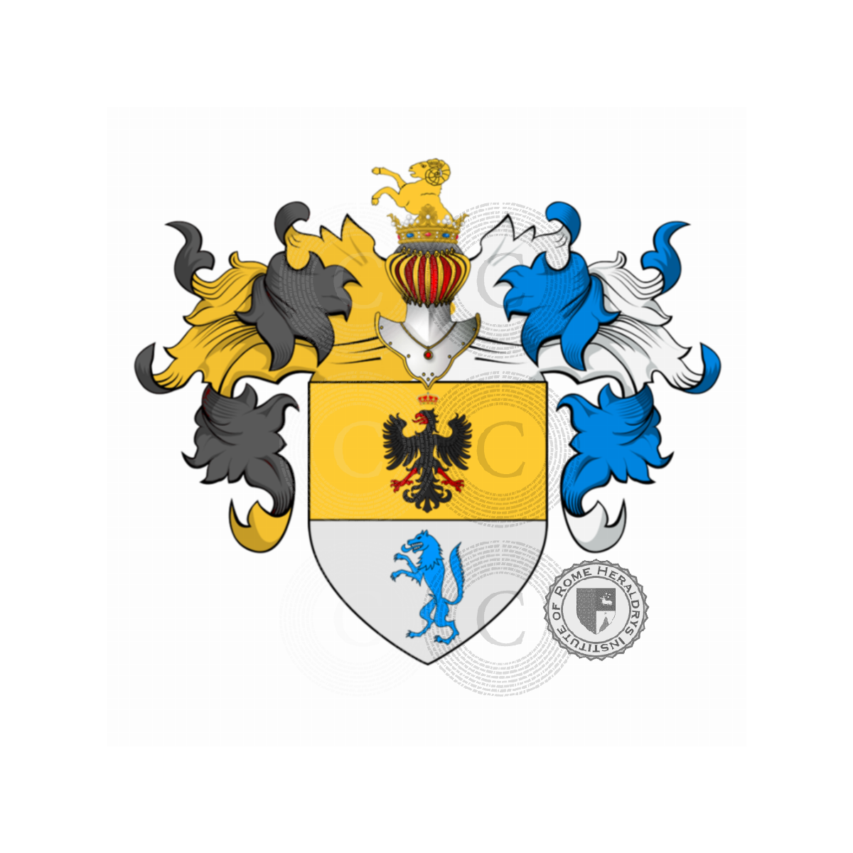 Escudo de la familiaLupi (Marchesi di Soragna, Padova), Lovati,Lupati