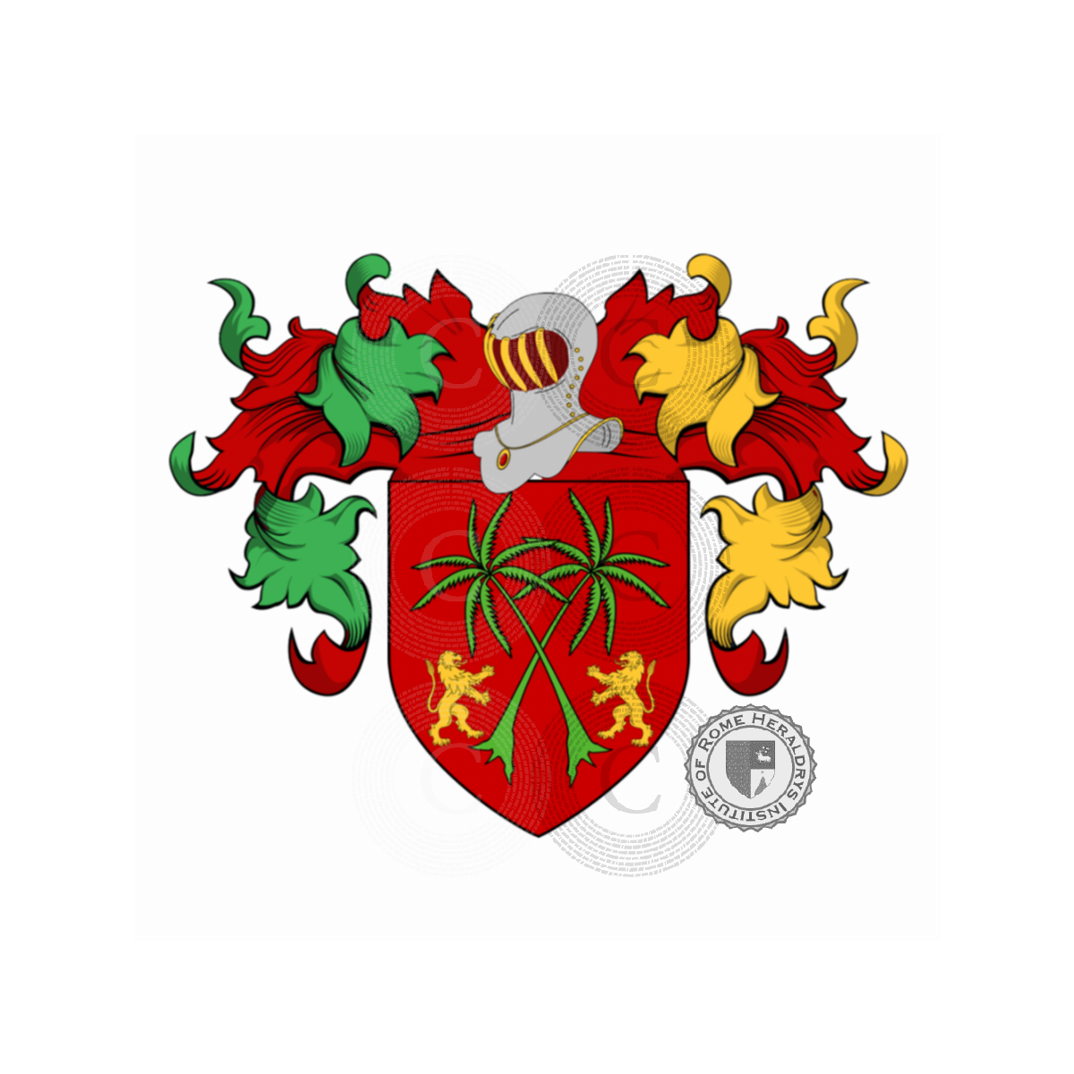 Wappen der FamiliePalmieri Lattanzi Tolomei, Palmieri da Figline,Palmieri de Gangalandi,Palmieri del Drago,Palmieri del Rasoio,Palmieri della Camera,Palmieri Nuti