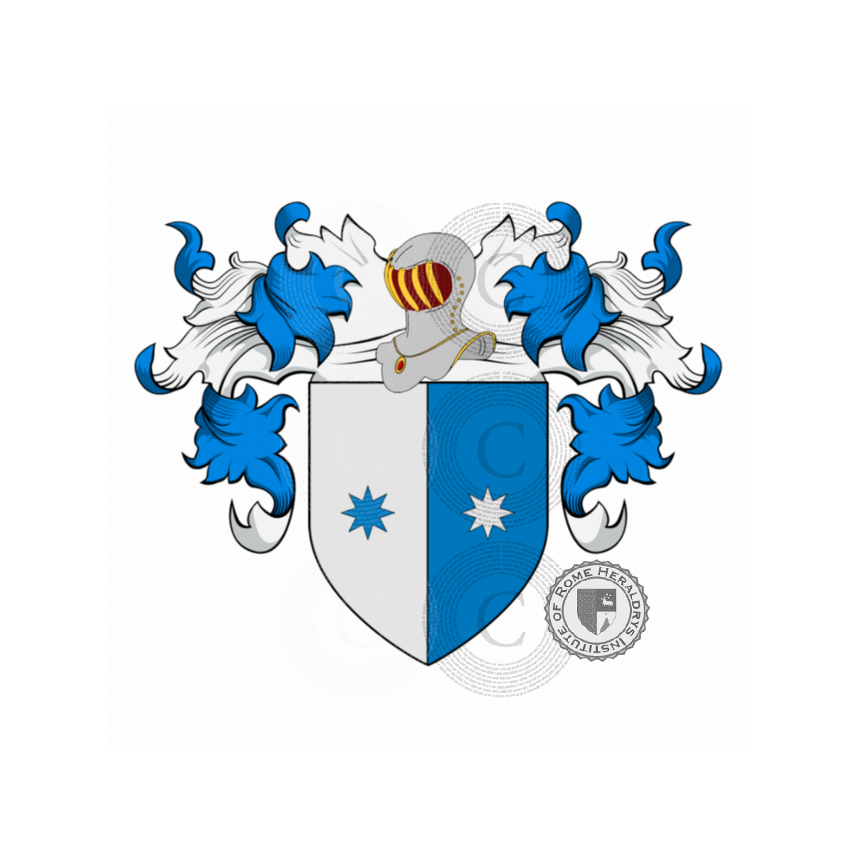 Wappen der FamilieGhini, Baroncetti,Daghini,del Demonio,di Cecco di Ghino,di Simone Ghini,Lensi,Volpaini