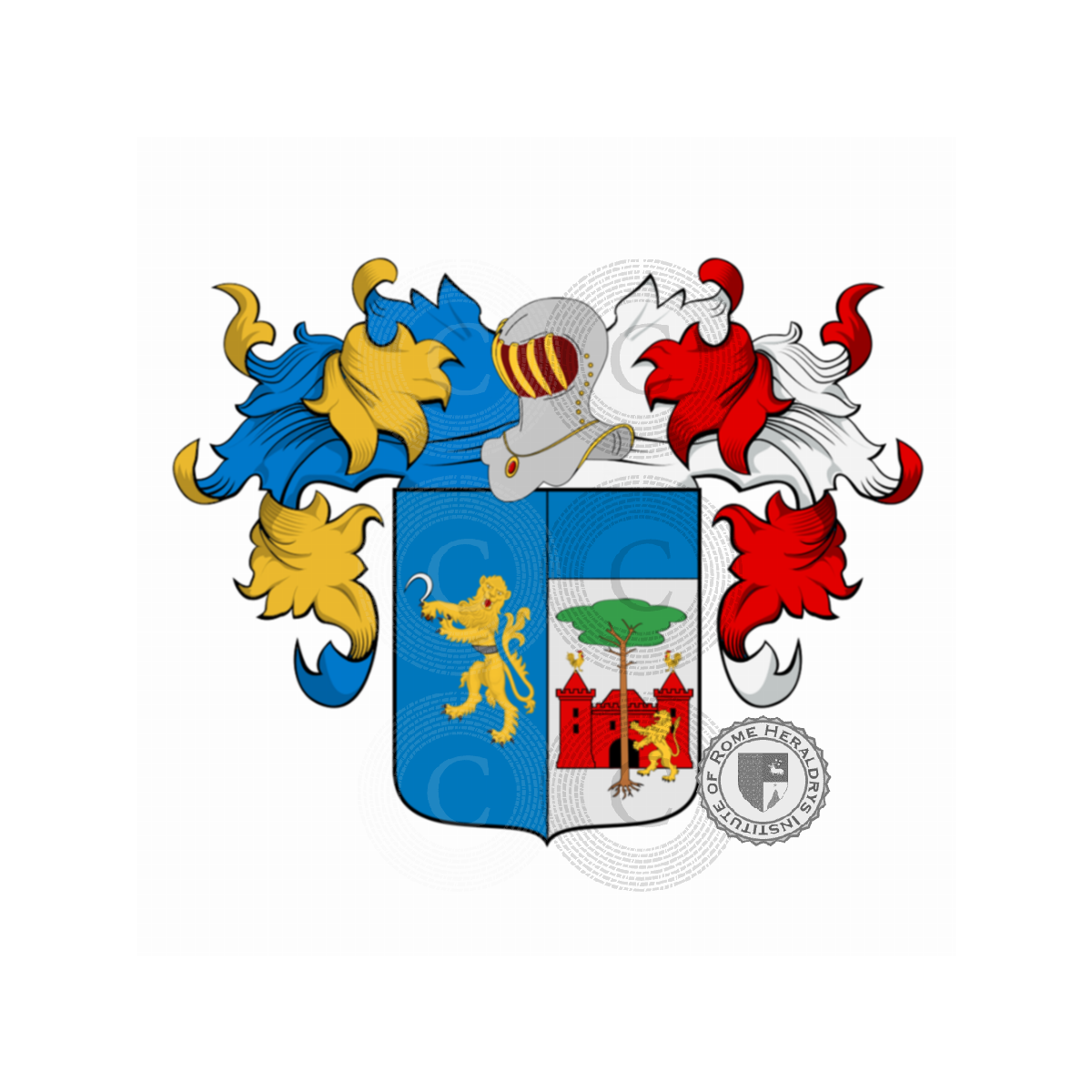 Escudo de la familiaGiovacchini, Giovacchini di Fiorenzuola,Giovacchini Rosati