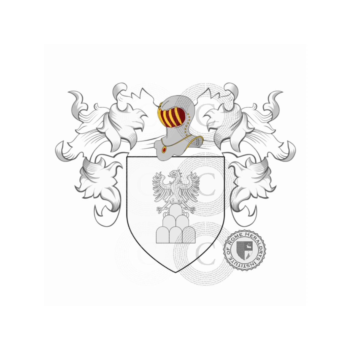 Escudo de la familiaCecchi, Cecchi del Cane,Cecchi del Drago,Cecchi delle Ruote,Cecchi Toldi
