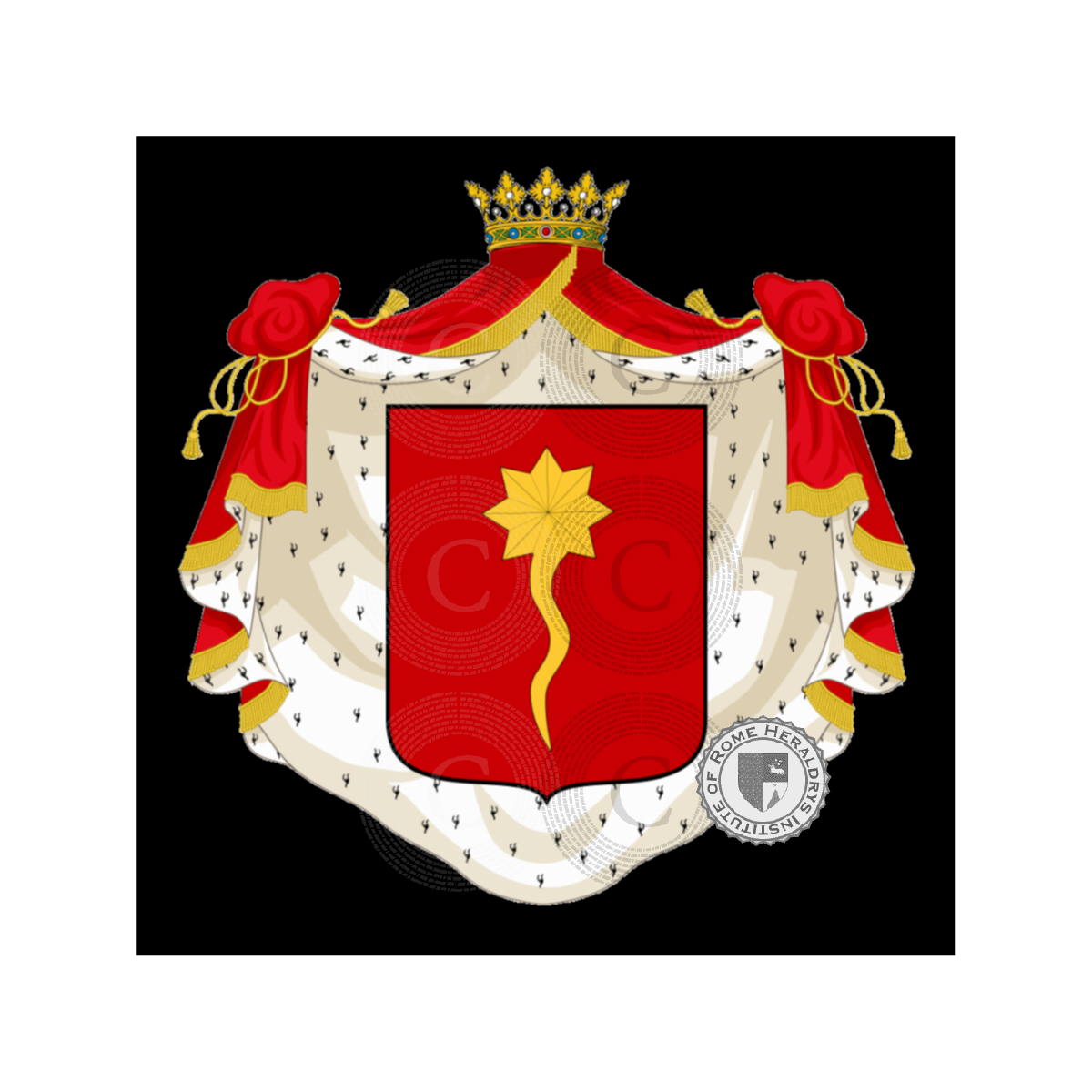 Coat of arms of familyRosso, Rossi,Russo