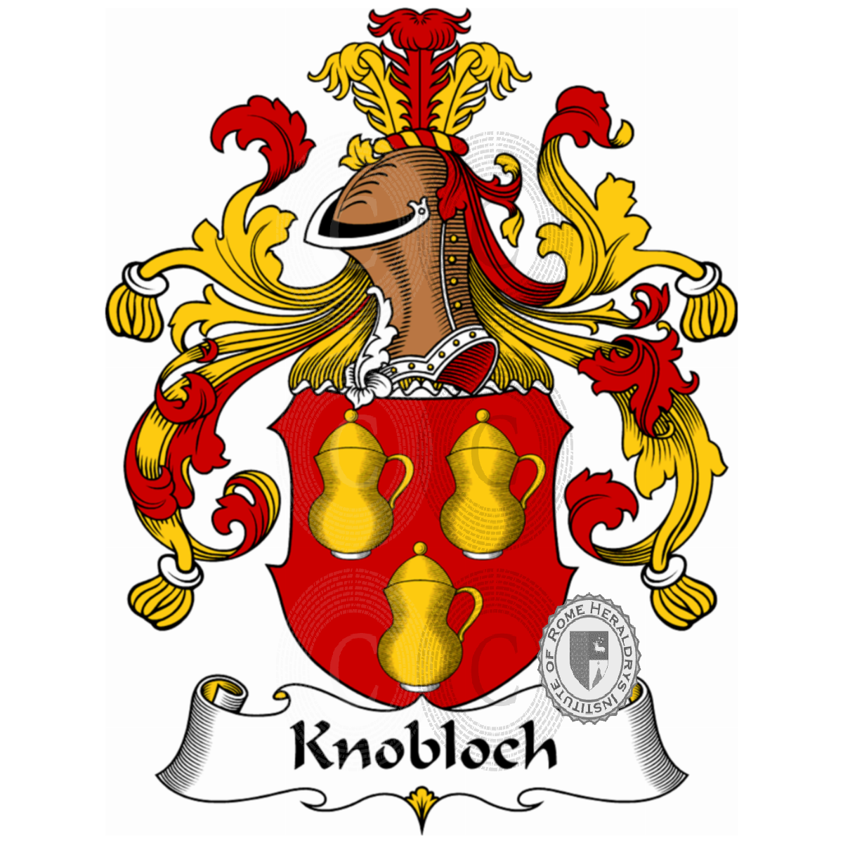 Brasão da famíliaKnobloch, Chnobolohe,Knoblauch,Knoblich,von Droste