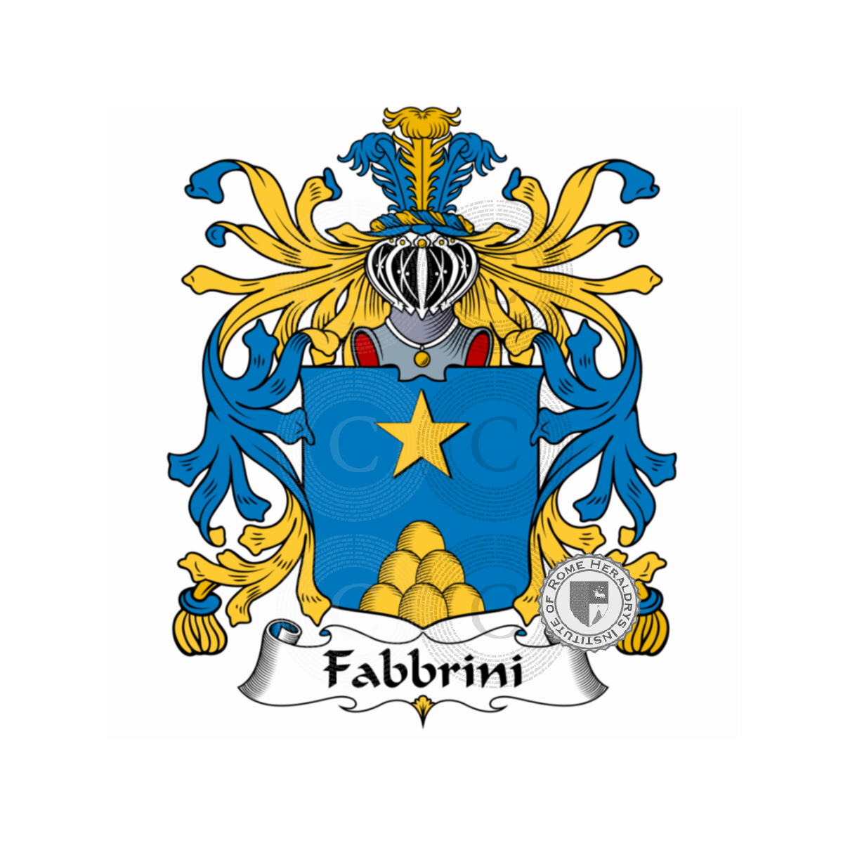 Escudo de la familiaFabbrini, Ciabattini,Fabbrini del Drago,Fabbrini del Lion Rosso,Fabbrini della Scala,Fabrini,Fabrini delle Stelle,Fambrini