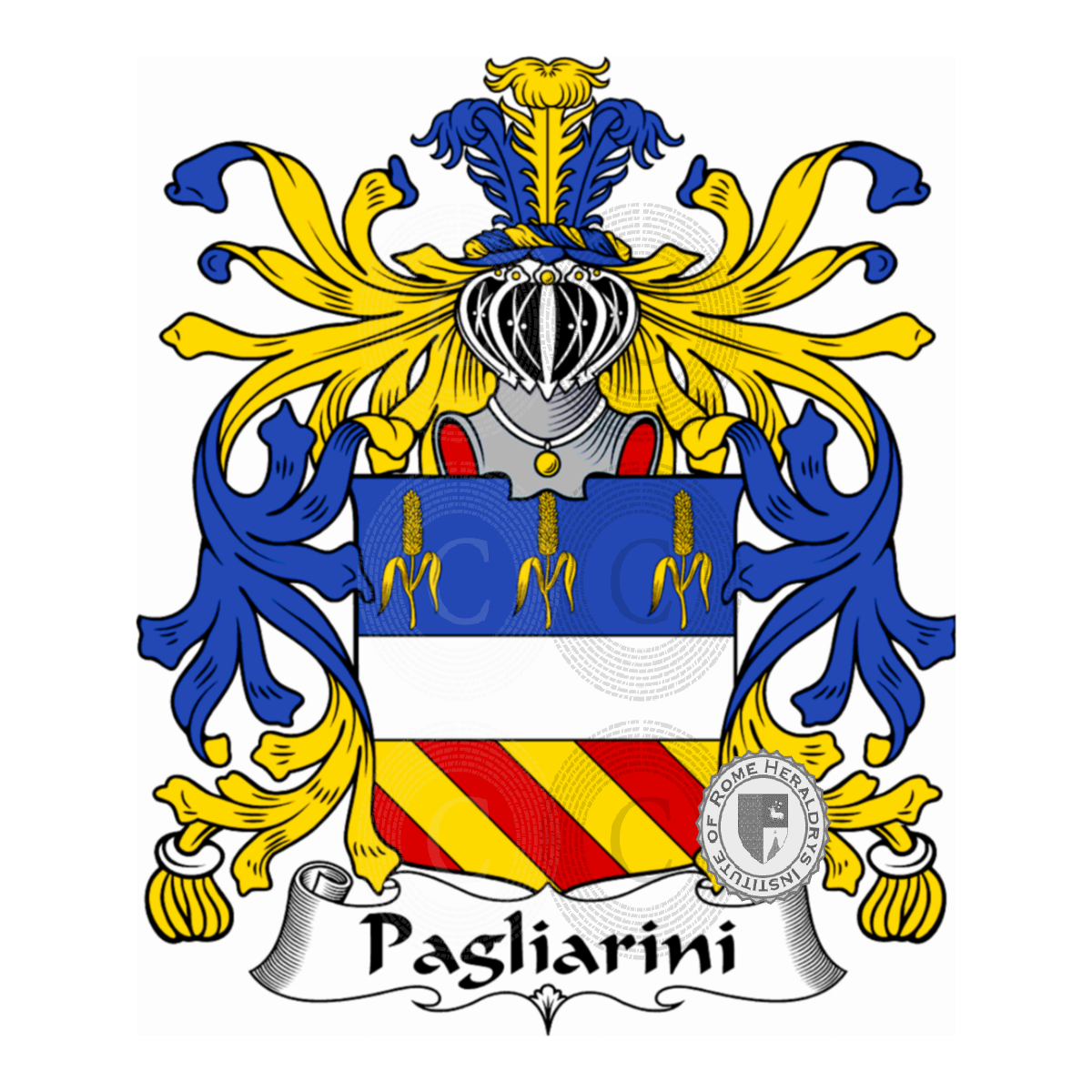Coat of arms of familyPagliarini, dalla SPiga