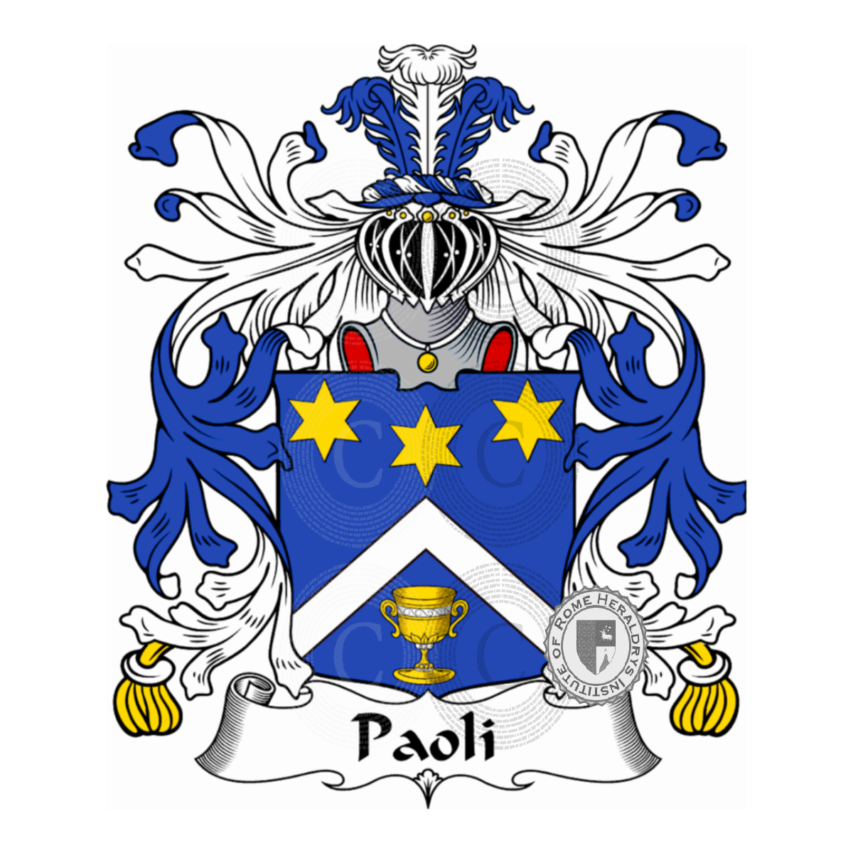 Escudo de la familiaPaoli, de Paoli,de Paulo,di Paolo,Paulon
