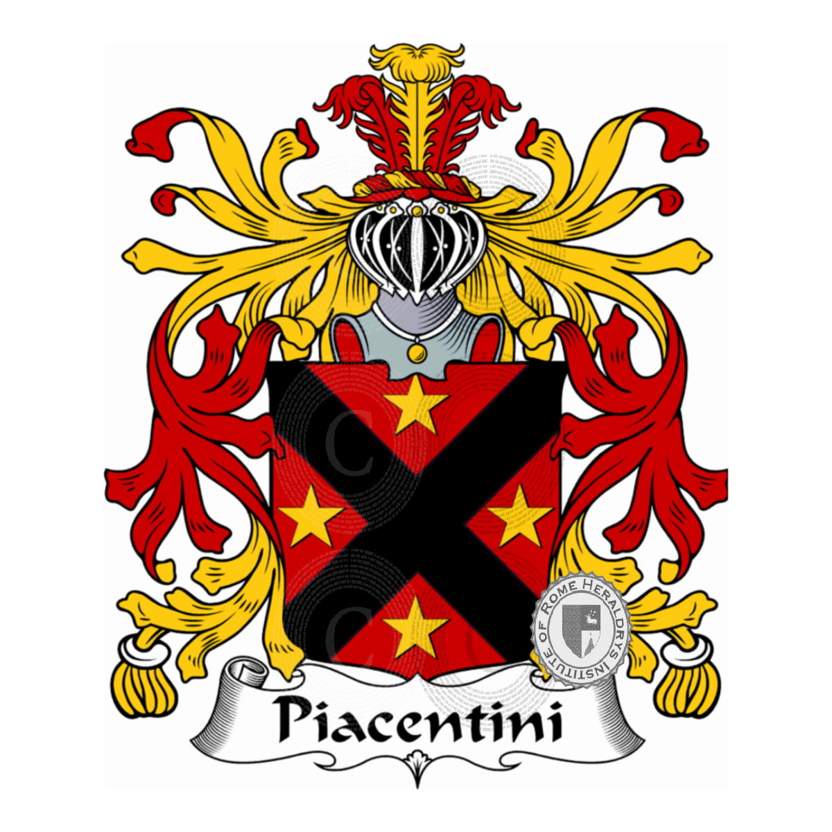 Brasão da famíliaPiacentini, Piacente,Piacentin,Piacentina,Piasentin
