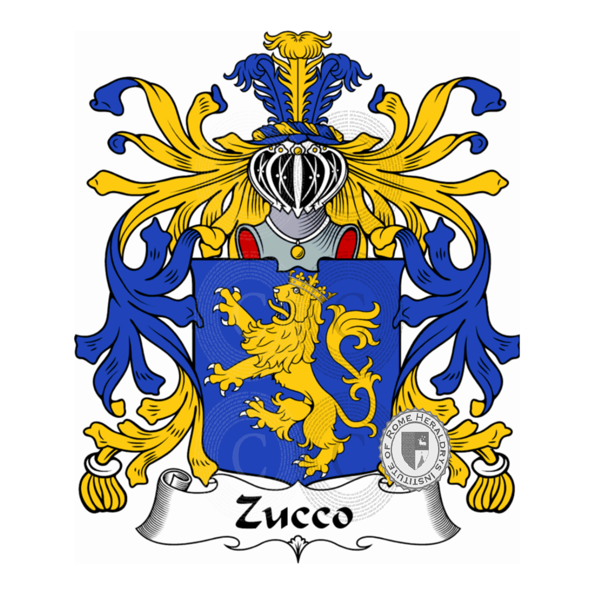 Escudo de la familiaZucco, Zucca,Zucco Cuccagna,Zucco di Cuccagna