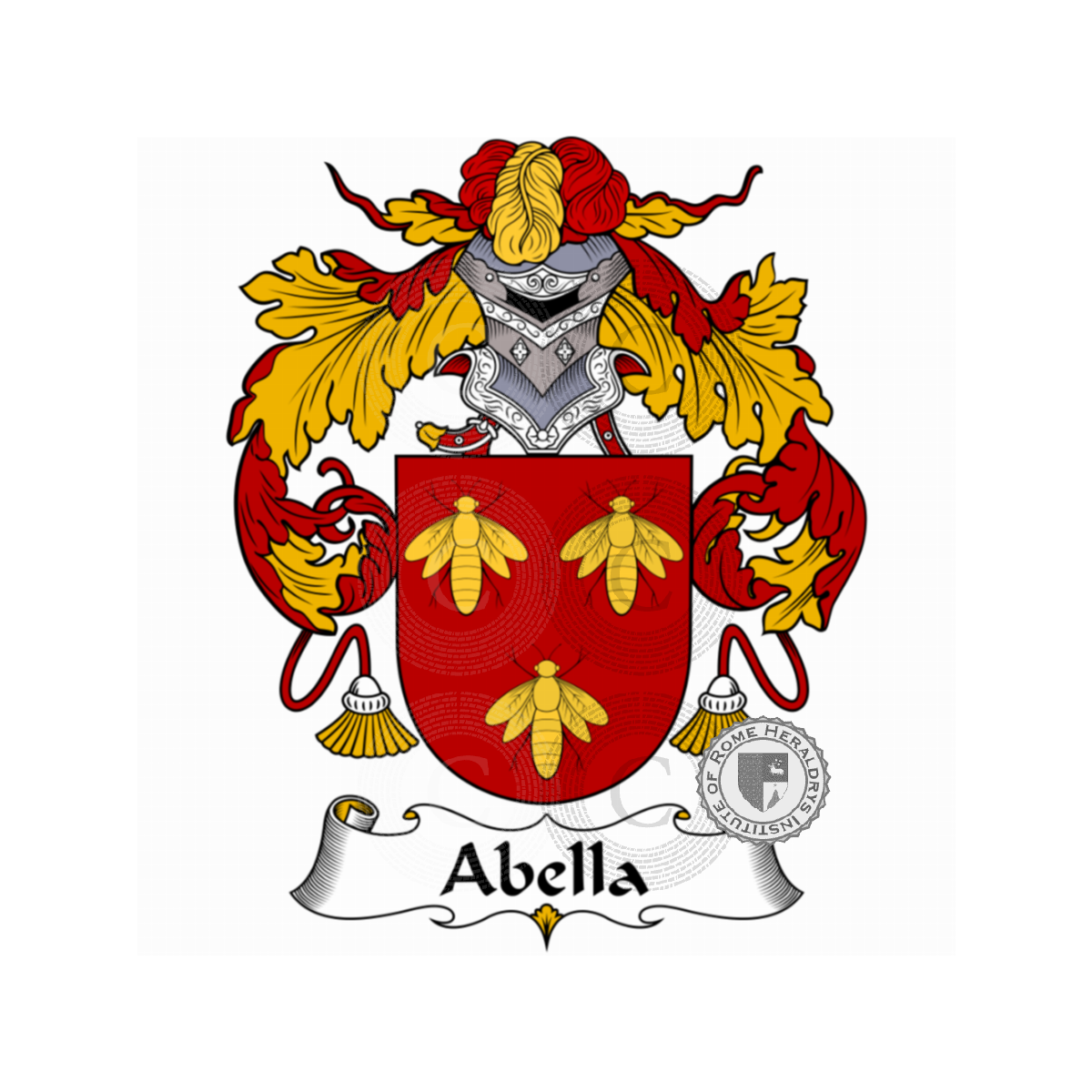 Escudo de la familiaAbella, Abellas,Abellò