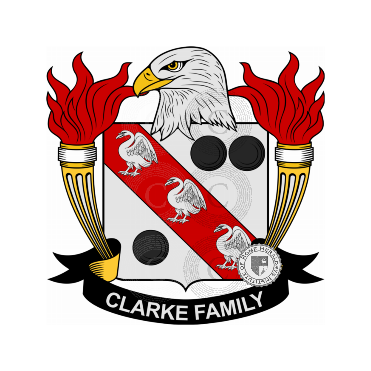 Brasão da famíliaClarke, Clarke of Dunham,Clarke of Rupertswood