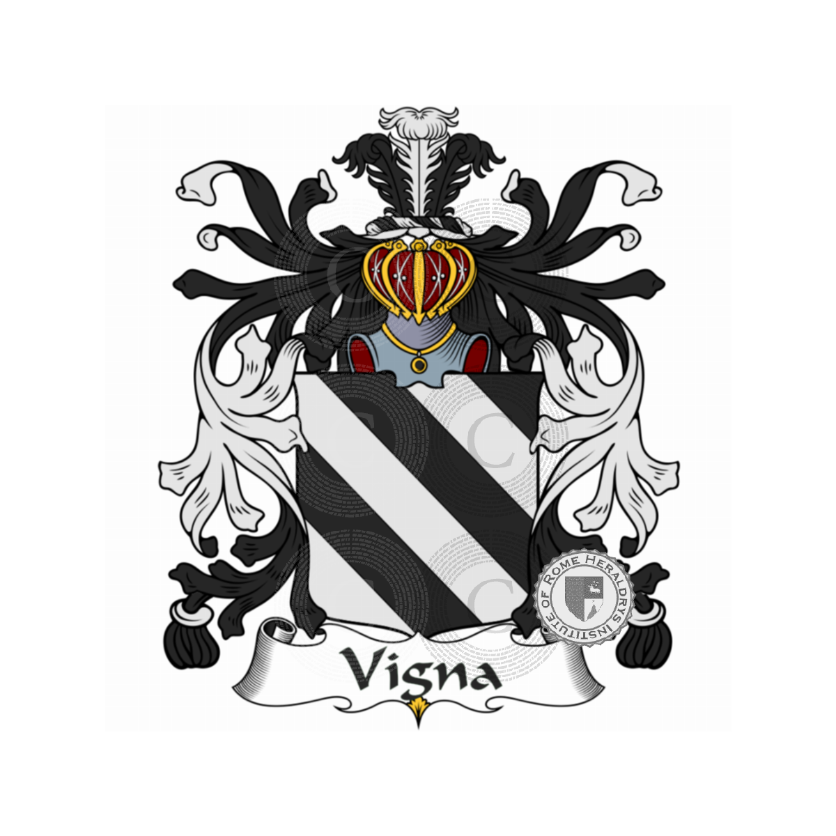 Brasão da famíliadel Vigna, del Vigna,della Vigna,Prosperi,Prosperi del Vigna,Vignoli