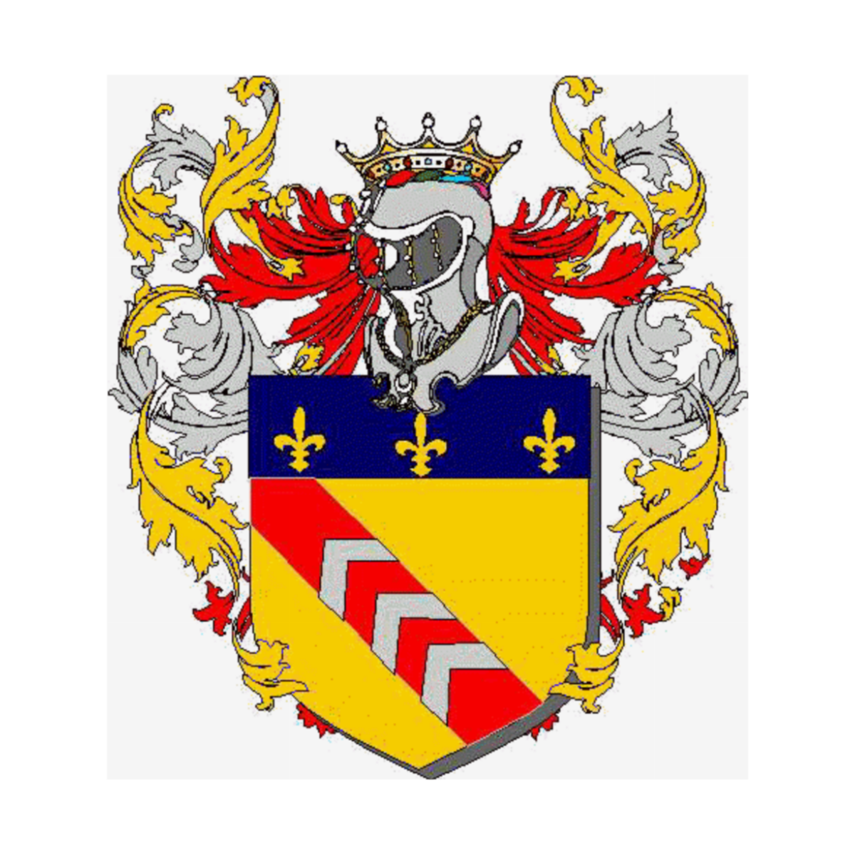 Coat of arms of familyRufolo de Gigli, Grifone,Grisone,Rufolo dei Gigli,Rufolo delle Stelle,Tufolo