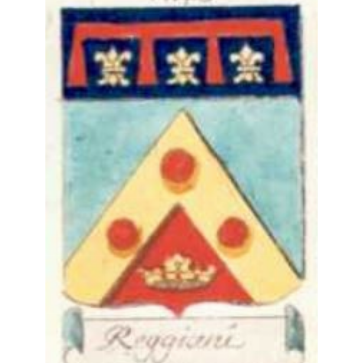 Escudo de la familiaReggiani, Cerrvellieri,Cervellieri Boschetti,Reggiani Romagnoli