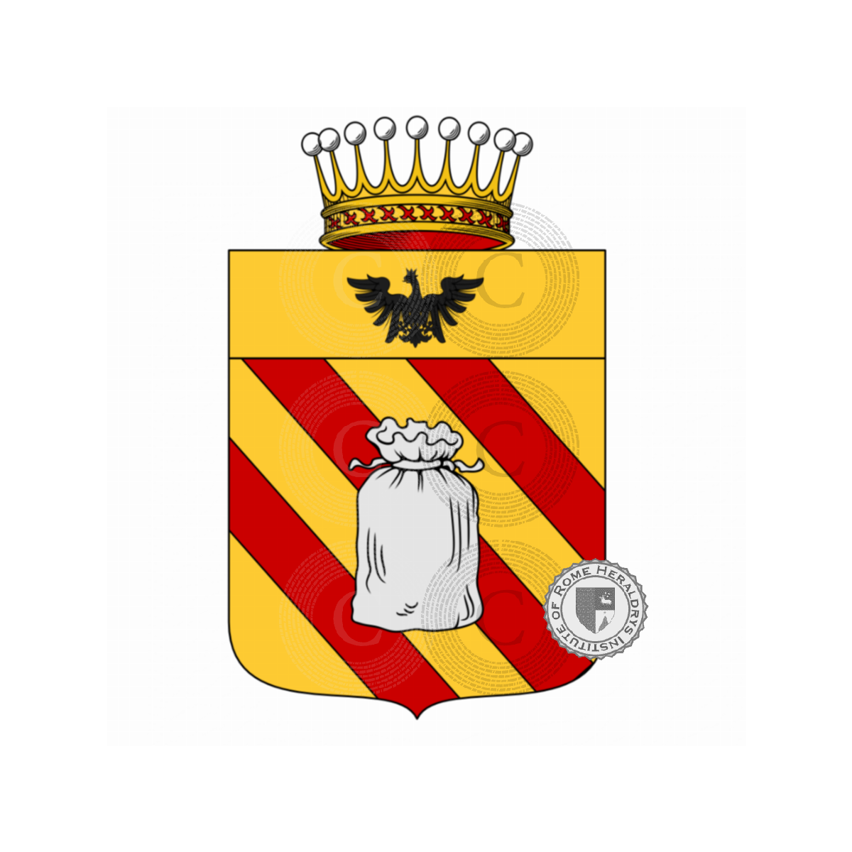 Wappen der FamilieSacchi, Sacchi del Lion Bianco