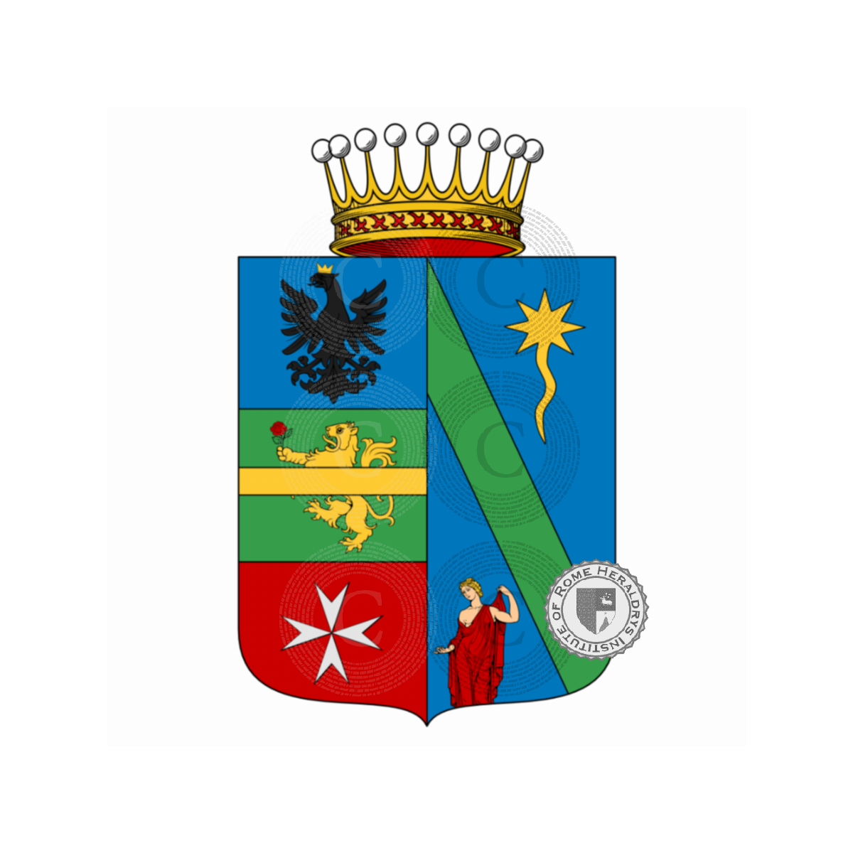 Wappen der FamilieMancinelli Scotti, Squarta