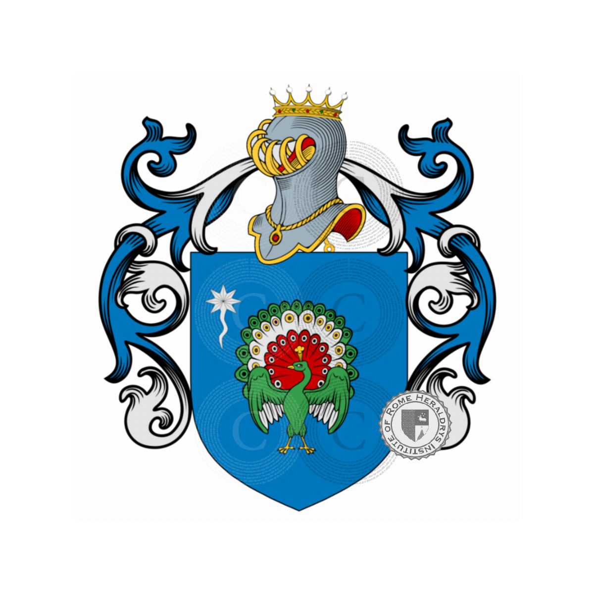 Coat of arms of familyPavone, de Pavoto,Pavo,Pavoni