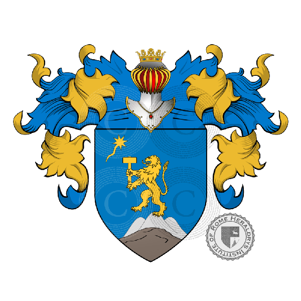 Escudo de la familia Piromallo di Montebello