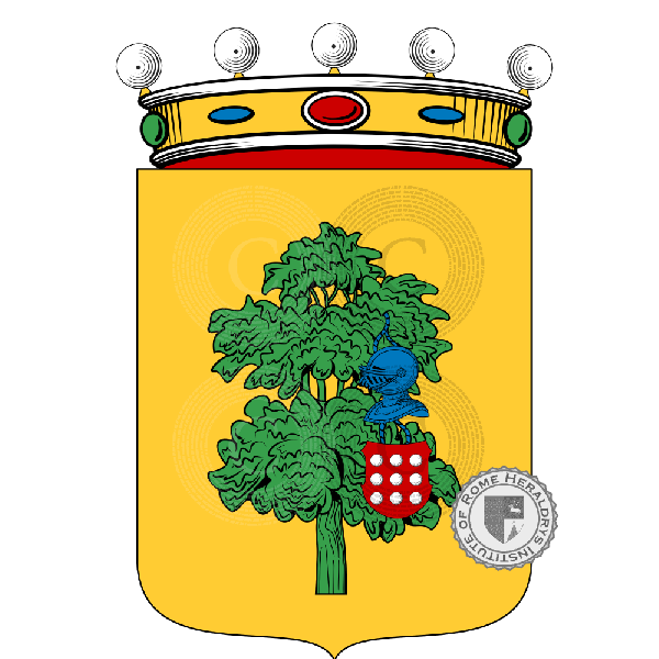 Coat of arms of family Del Olmo, De Olmos y Bexar, Dall