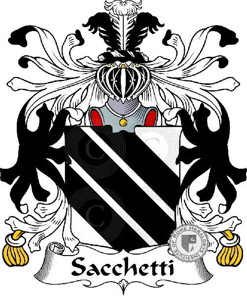 Coat of arms of family Sacchetti