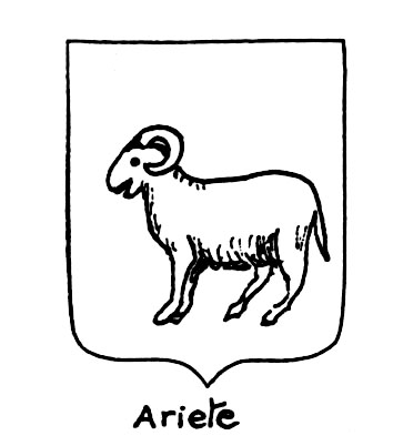 Image of the heraldic term: Ariete
