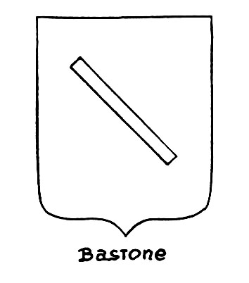 Image of the heraldic term: Bastone