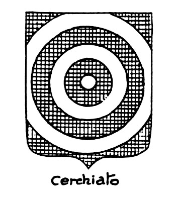 Image of the heraldic term: Cerchiato