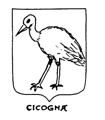 Image of the heraldic term: Cicogna