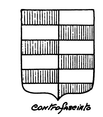 Image of the heraldic term: Controfasciato