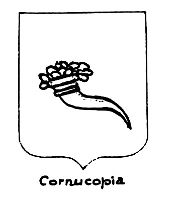 Image of the heraldic term: Cornucopia
