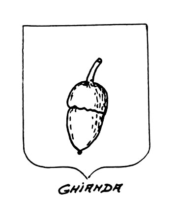 Image of the heraldic term: Ghianda
