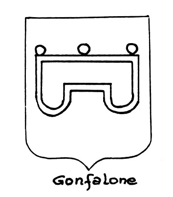 Image of the heraldic term: Gonfalone