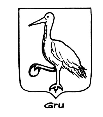 Image of the heraldic term: Gru