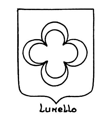 Imagen del término heráldico: Lunello