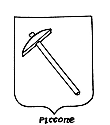 Image of the heraldic term: Piccone