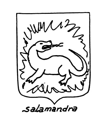 Image of the heraldic term: Salamandra