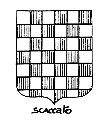 Image of the heraldic term: Scaccato
