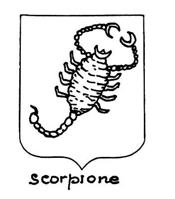 Image of the heraldic term: Scorpione