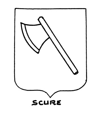 Image of the heraldic term: Scure