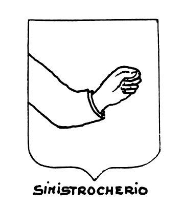 Image of the heraldic term: Sinistrocherio