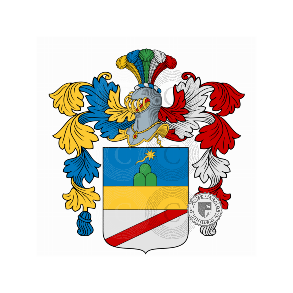 Escudo de la familiaLuciani, Barli Luciani,Luciana,Luciani Passeri