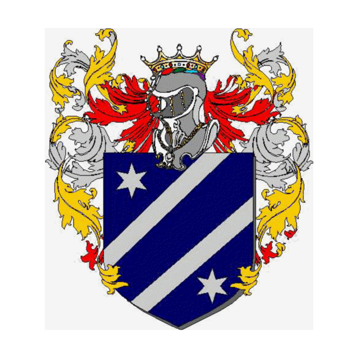 Wappen der FamilieAiossa, Carasso,Carazzo,Carozza,Varrassi