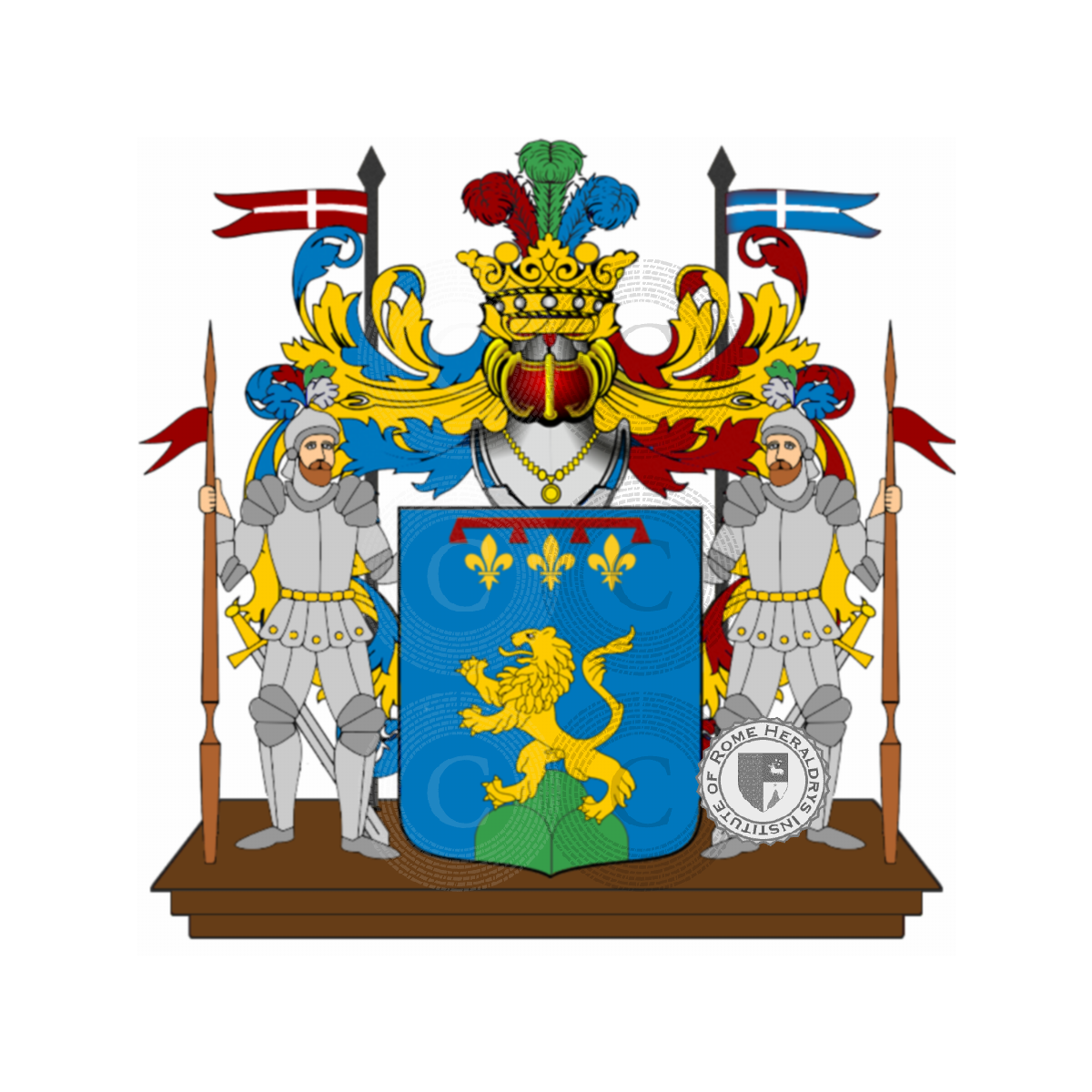 Escudo de la familiaTommasi, Tomasi,Tommasi del Barone,Tommasi di Cortona del Lion d'Oro