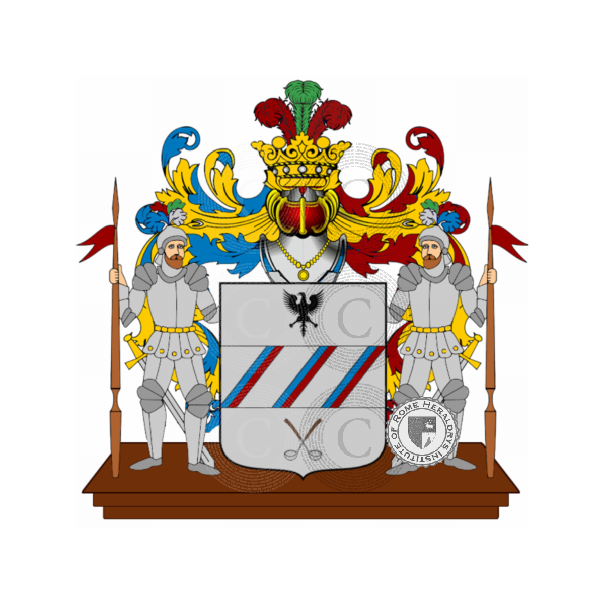 Coat of arms of familyCazzetti, Cazzetta,Gazzetti,Iazzetti