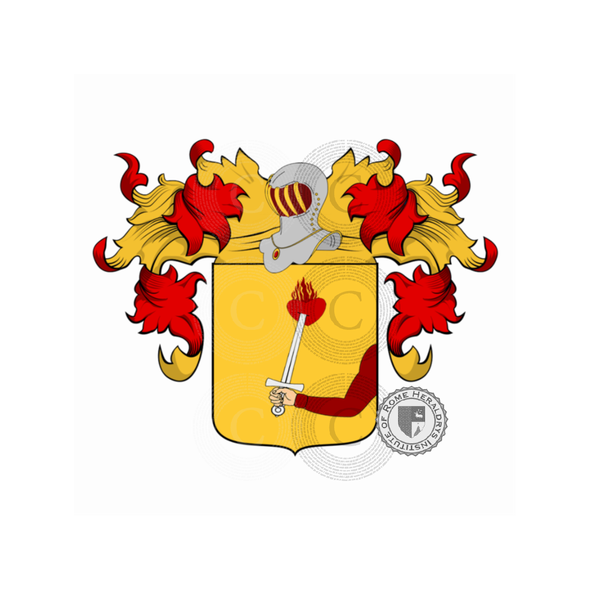 Escudo de la familiaMantovani, Mantoani,Mantovan