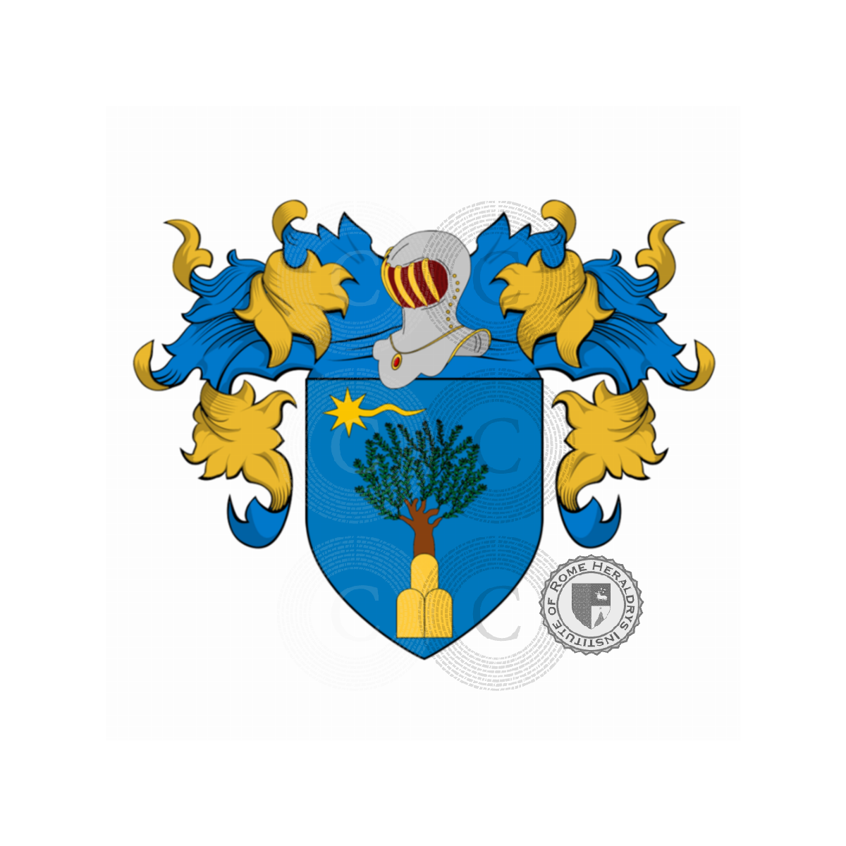 Coat of arms of familyBaldassini, Baldassi,Baldassin,Baldassini Castelli Gozze,Baldassini Foresi,Baldassino