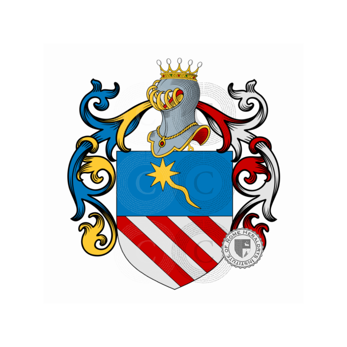 Coat of arms of familyComello, Alimenti della Porta,de la Porta de S.Urso,de la Porte,de Quart,della Porta,della Porta de Carli,Portis