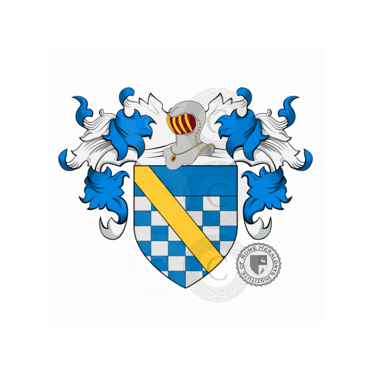 Escudo de la familiaRustichelli, Rusticali,Rusticelli,Rustighelli